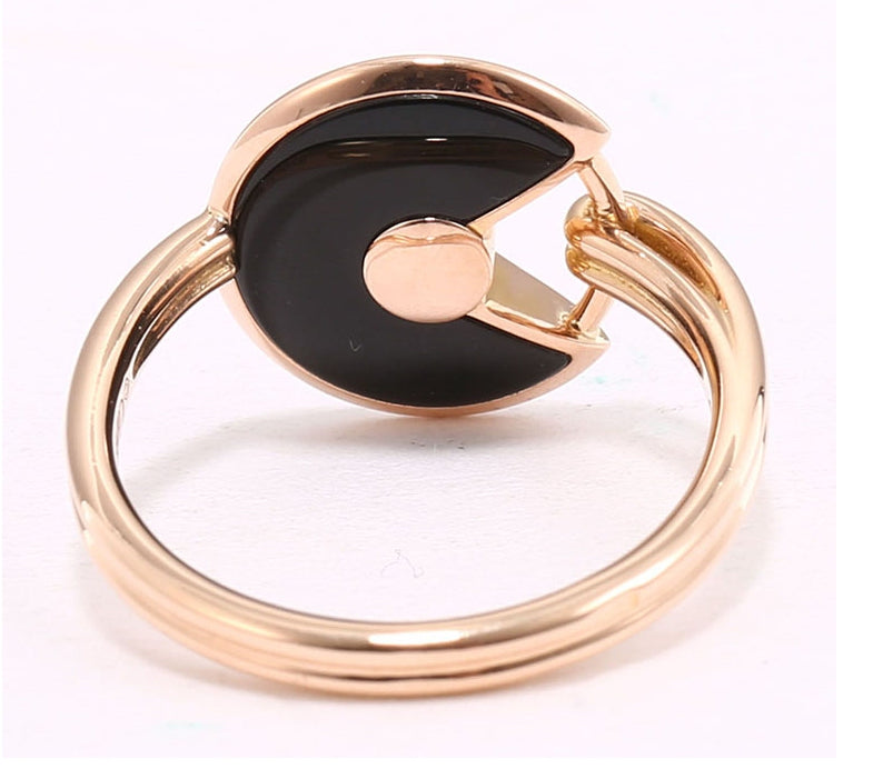 KDY-B4217600 bezel set round lucky amulet 12mm ring