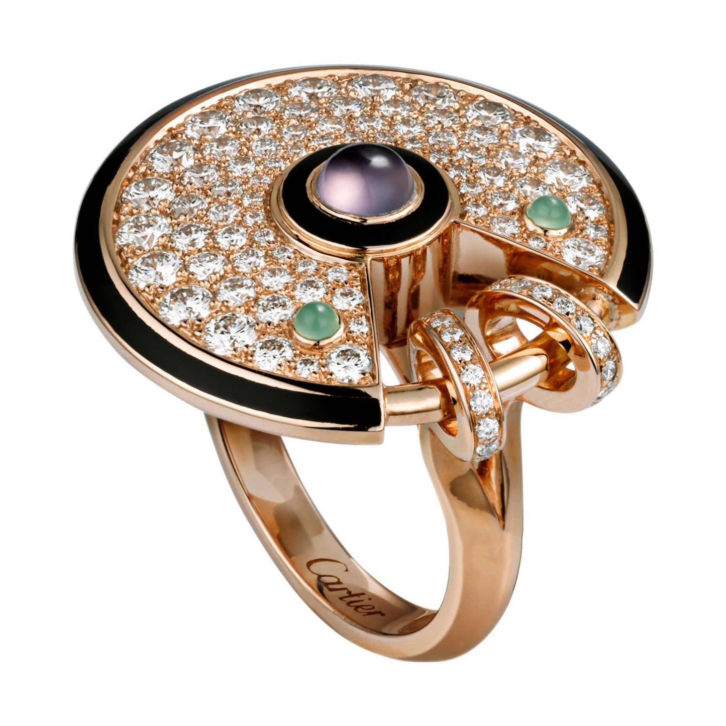 KDY-N4228600 round lucky charm bezel ring