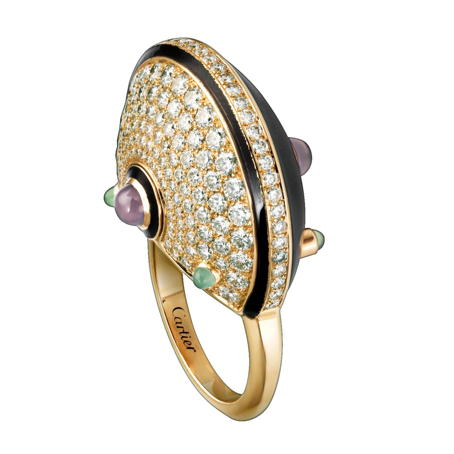KDY-N4228700 round lucky charm bezel ring