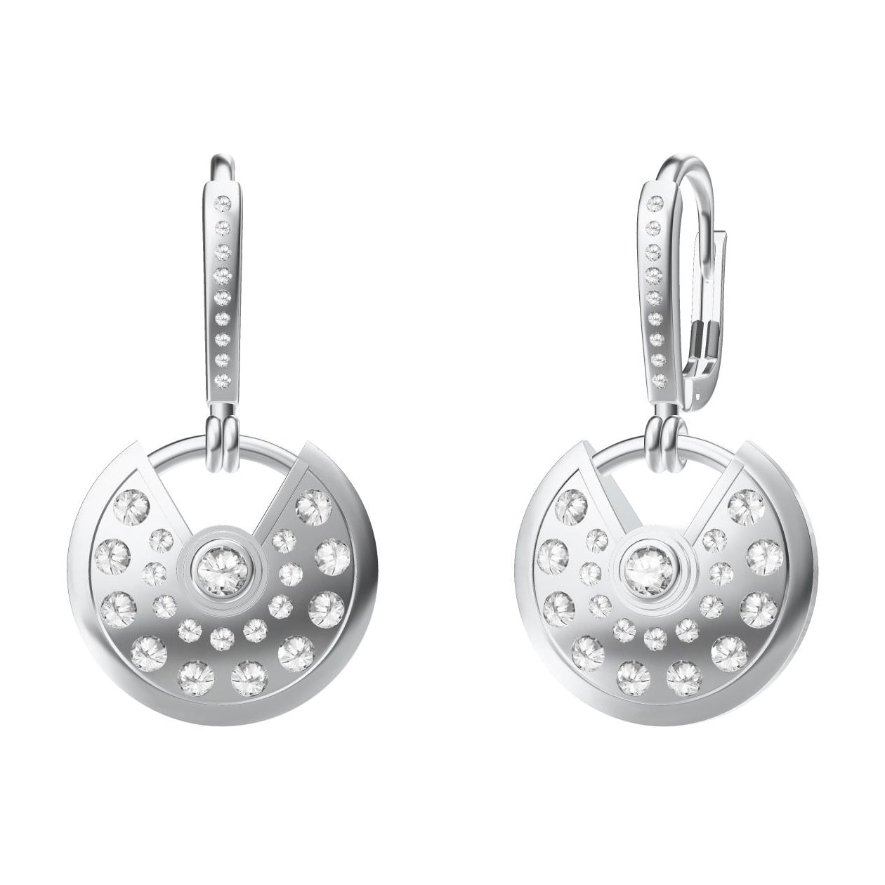 KDY-F1812003 12MM满钻圆盘耳环圆幸运符耳环