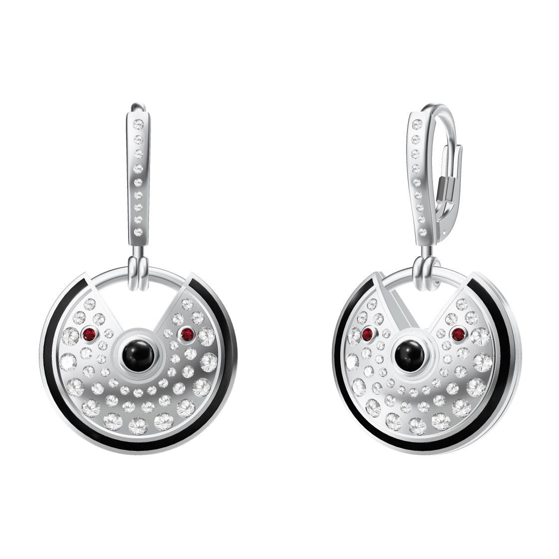 KDY-B2018343 17.5MM Full Diamond Disc Lucky Charm Earrings