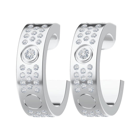 KDY-S1841373 full diamond screw earrings C-shaped earrings