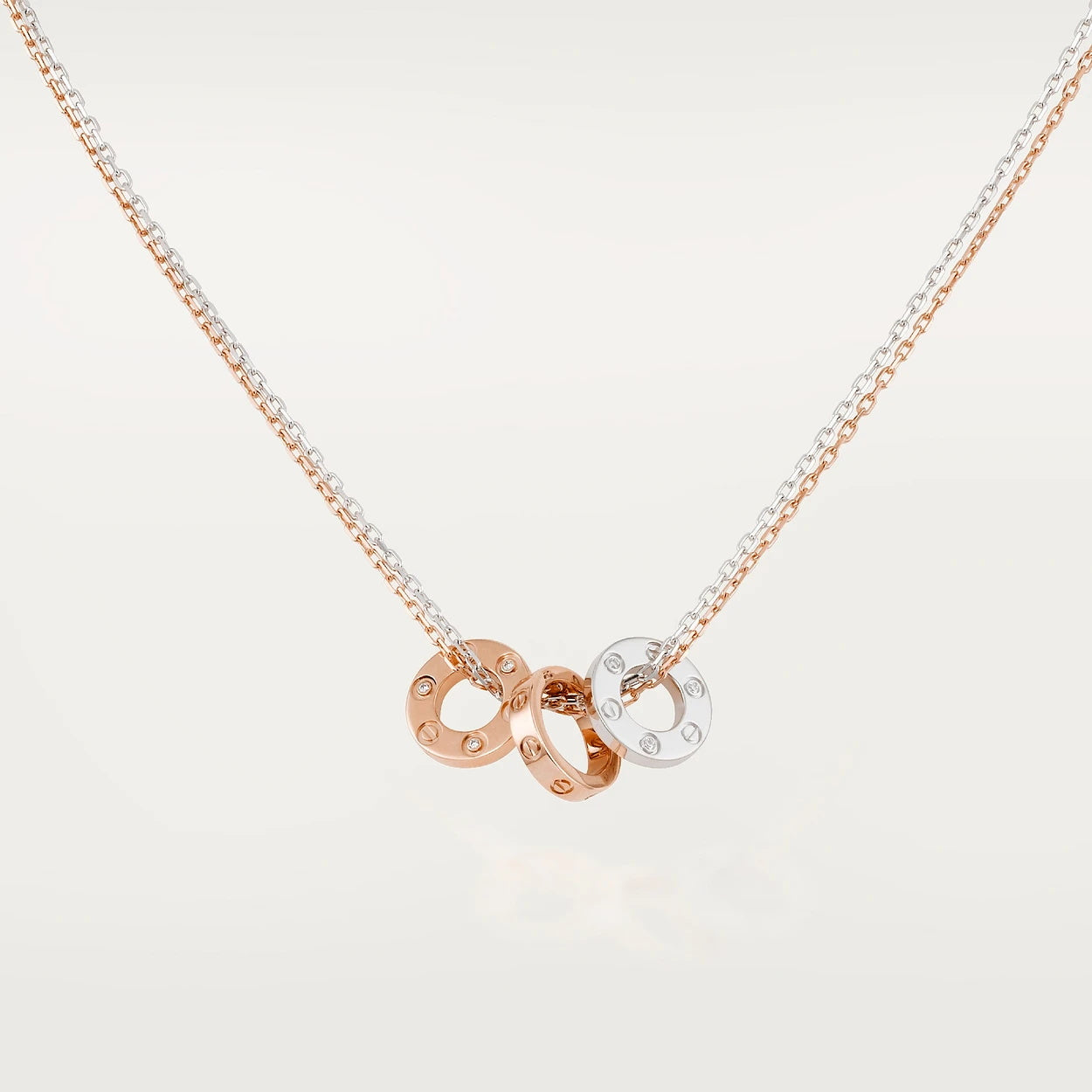 KDY-B7219700 screw three-ring double chain color-separated pendant