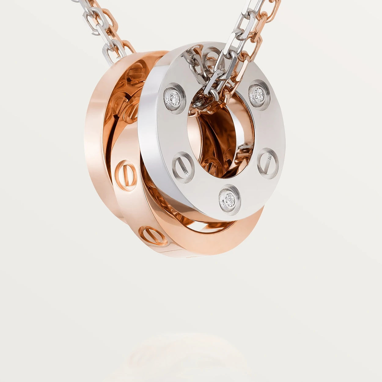 KDY-B7219700 screw three-ring double chain color-separated pendant
