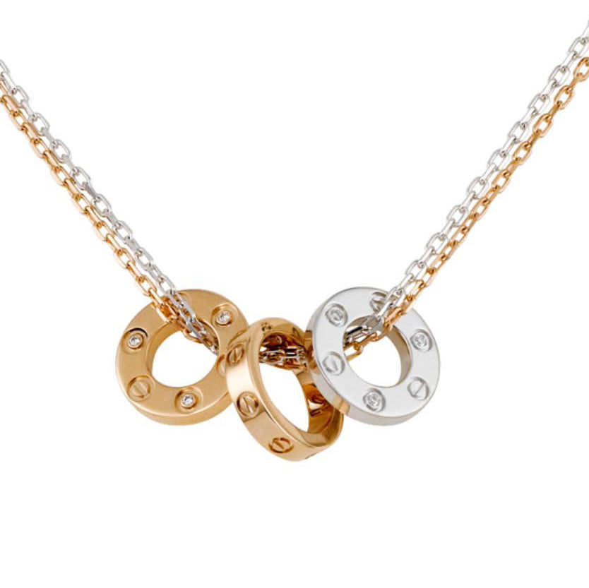 KDY-B7219700 screw three-ring double chain color-separated pendant