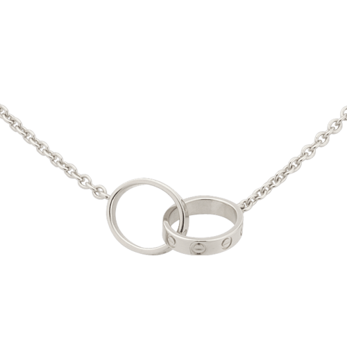 KDY-B7212400 light gold screw double ring pendant necklace