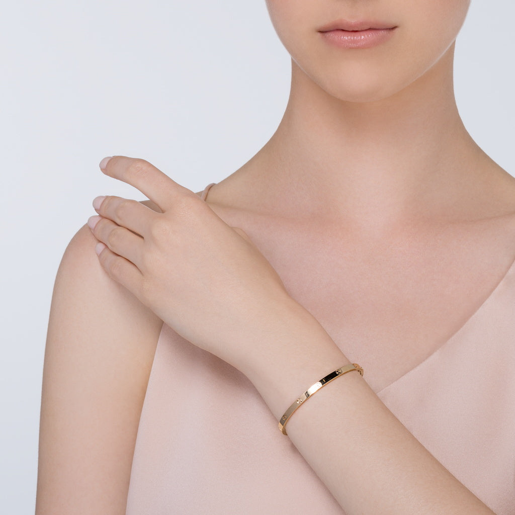 KDY-B6047417 narrow version screw customer version light gold bracelet