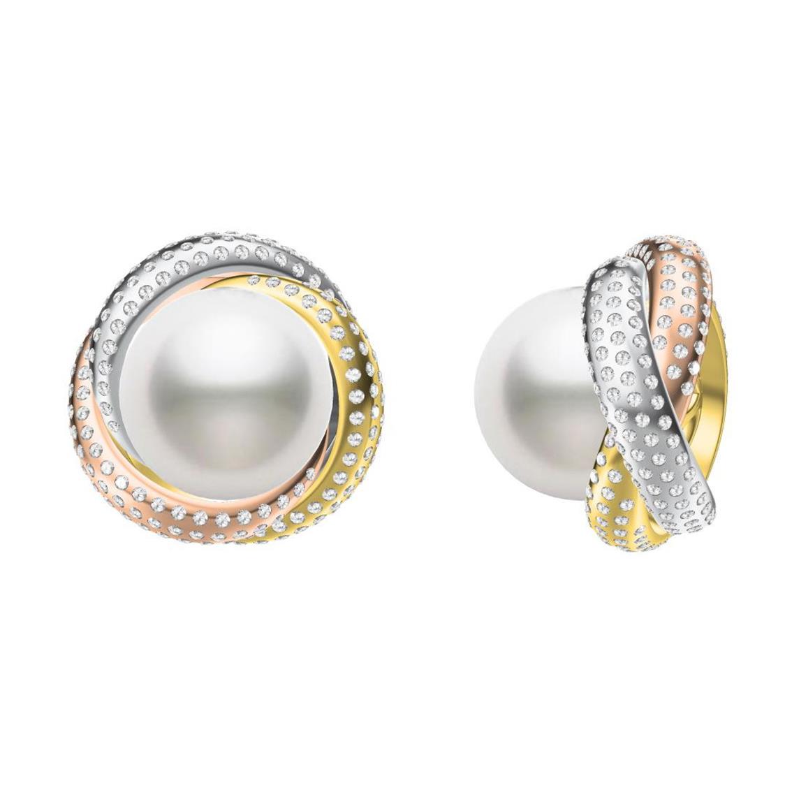 KDY-B2765218 Pearl 11mm three-color hoop earrings separate color earrings