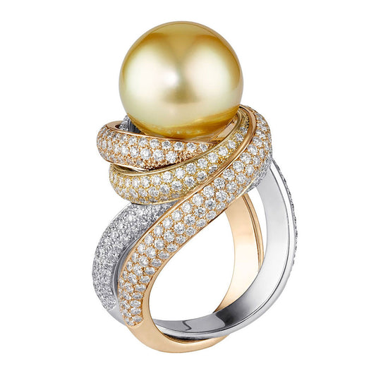 KDY-N8815517 pearl 15mm dense stone three-ring ring color separation ring