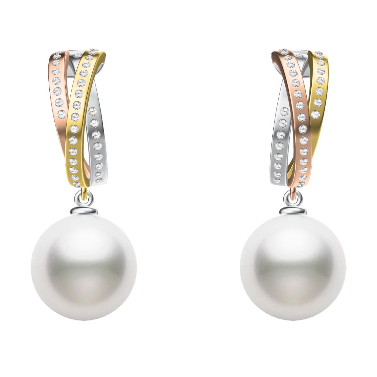 KDY-N3707644 three-ring pearl 10MM color separation earrings