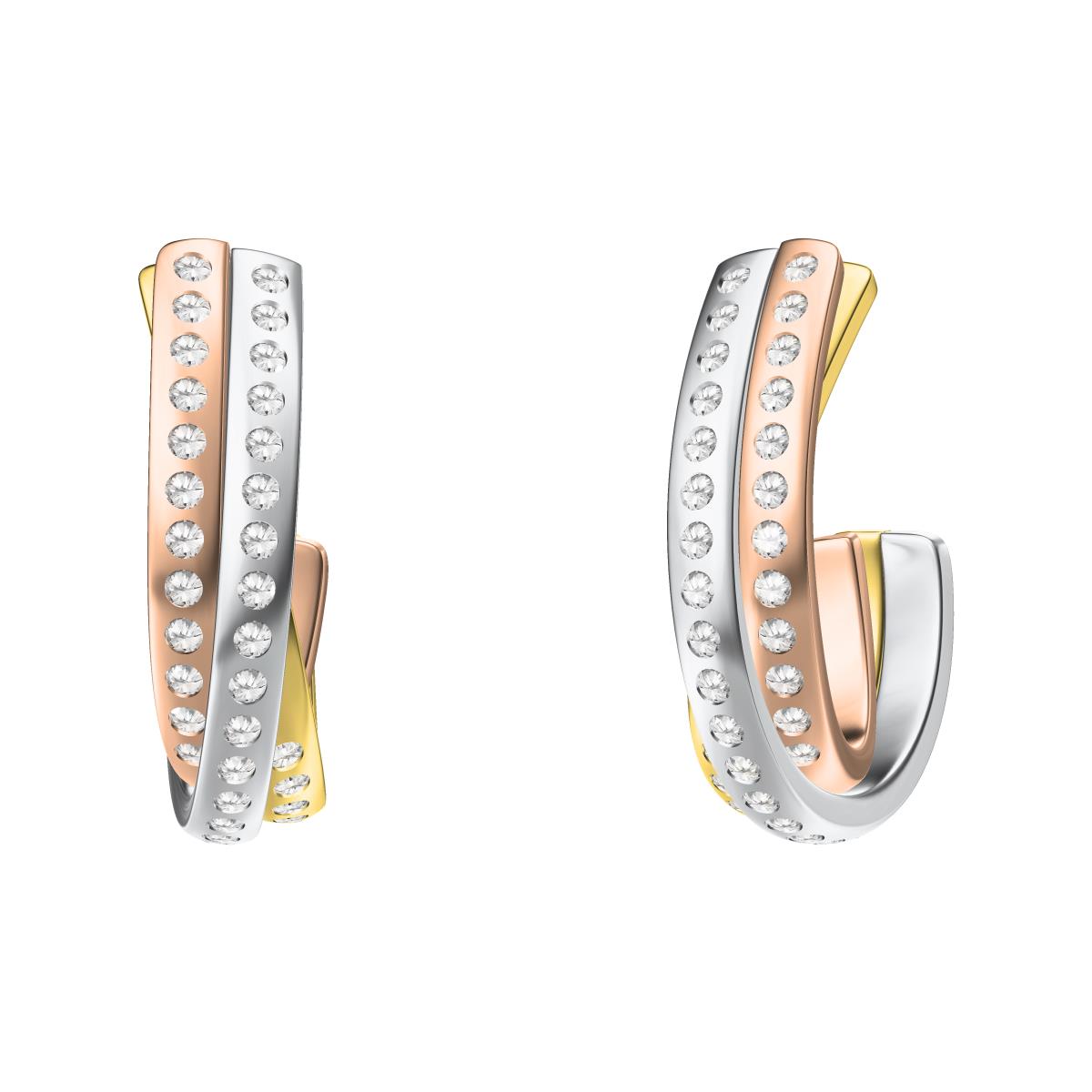 KDY-B4048673 three-ring color-separated semi-circle earrings