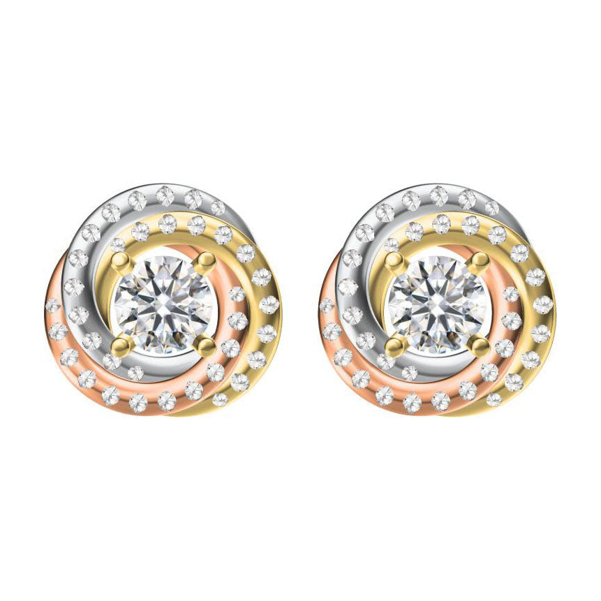 KDY-B7740705 stuck diamond three-ring color-separated earrings