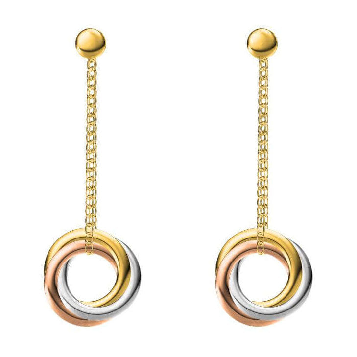 KDY-B5630220 three-ring stud light gold small hoop guest version earrings
