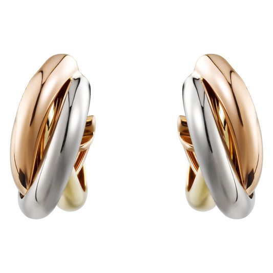 KDY-N8672539 small three-ring earrings with color separation