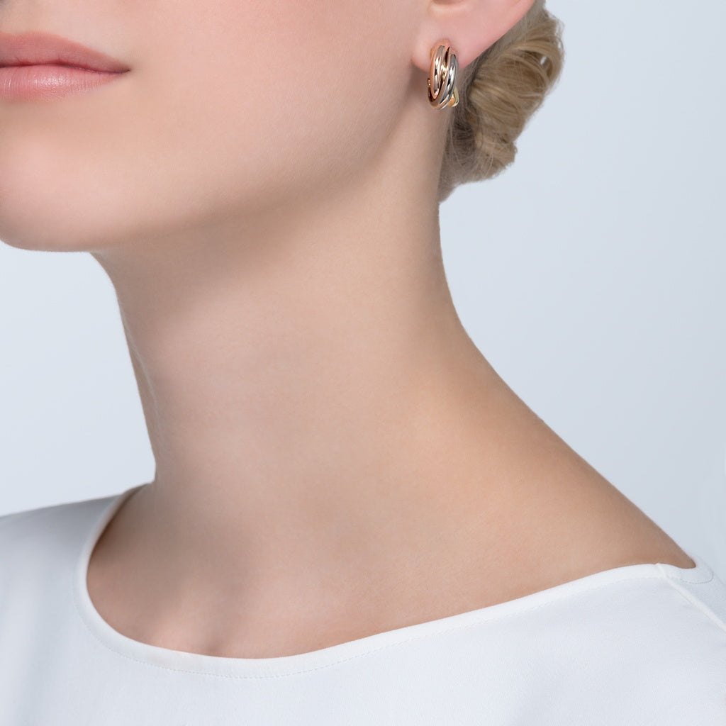 KDY-N8672539 small three-ring earrings with color separation