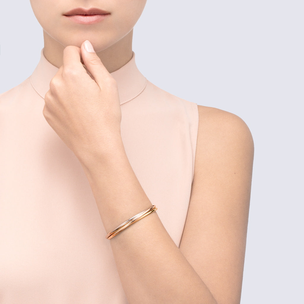 KDY-B6050217 light gold three-ring three-color bracelet