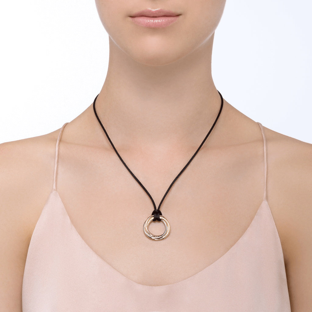 KDY-B3041200 light gold three-ring three-color pendant