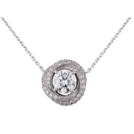 KDY-N7424135 three-ring main diamond 1ct bolt chain pendant