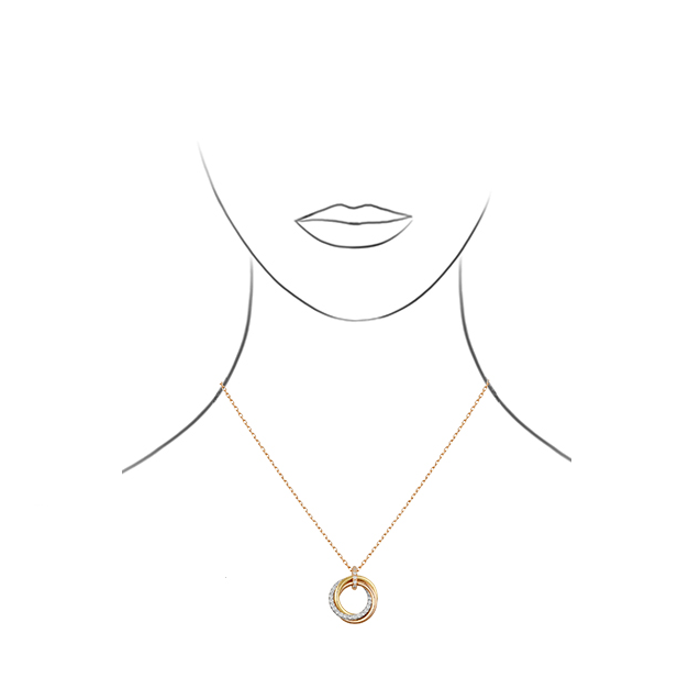 KDY-B7224586 three-ring single row diamond ring color-separated pendant