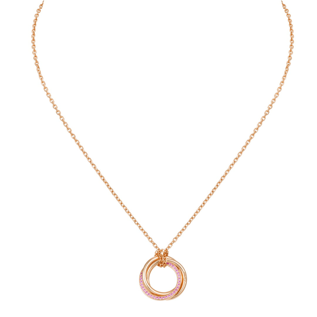 KDY-B3046000 three-ring color-separated single row diamond ring pendant