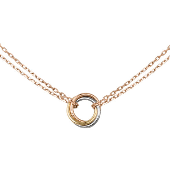 KDY-B7218200 three-ring three-color light gold ring pendant