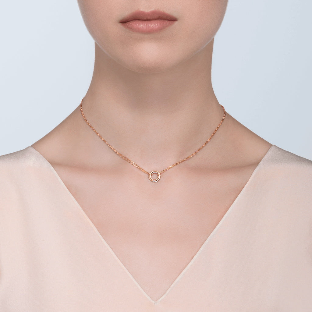 KDY-B7218200 three-ring three-color light gold ring pendant