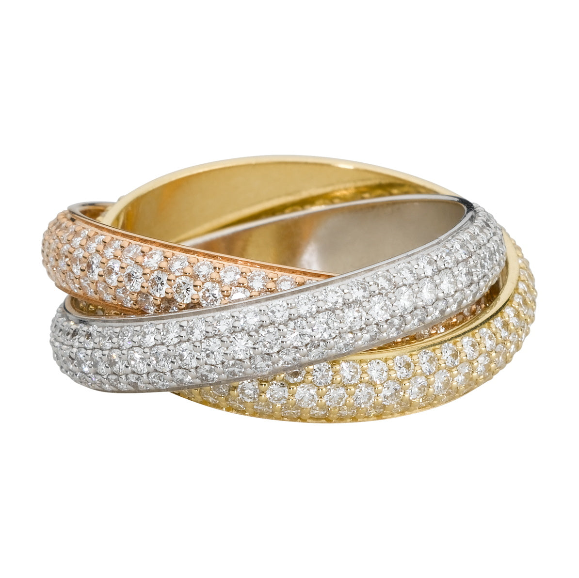 KDY-N4210700 three-ring color-separated three-row stone ring