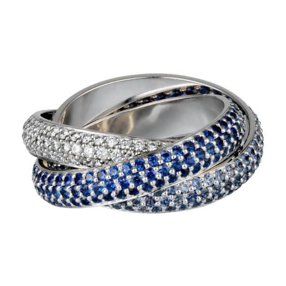 KDY-N4210700 three-ring color-separated three-row stone ring