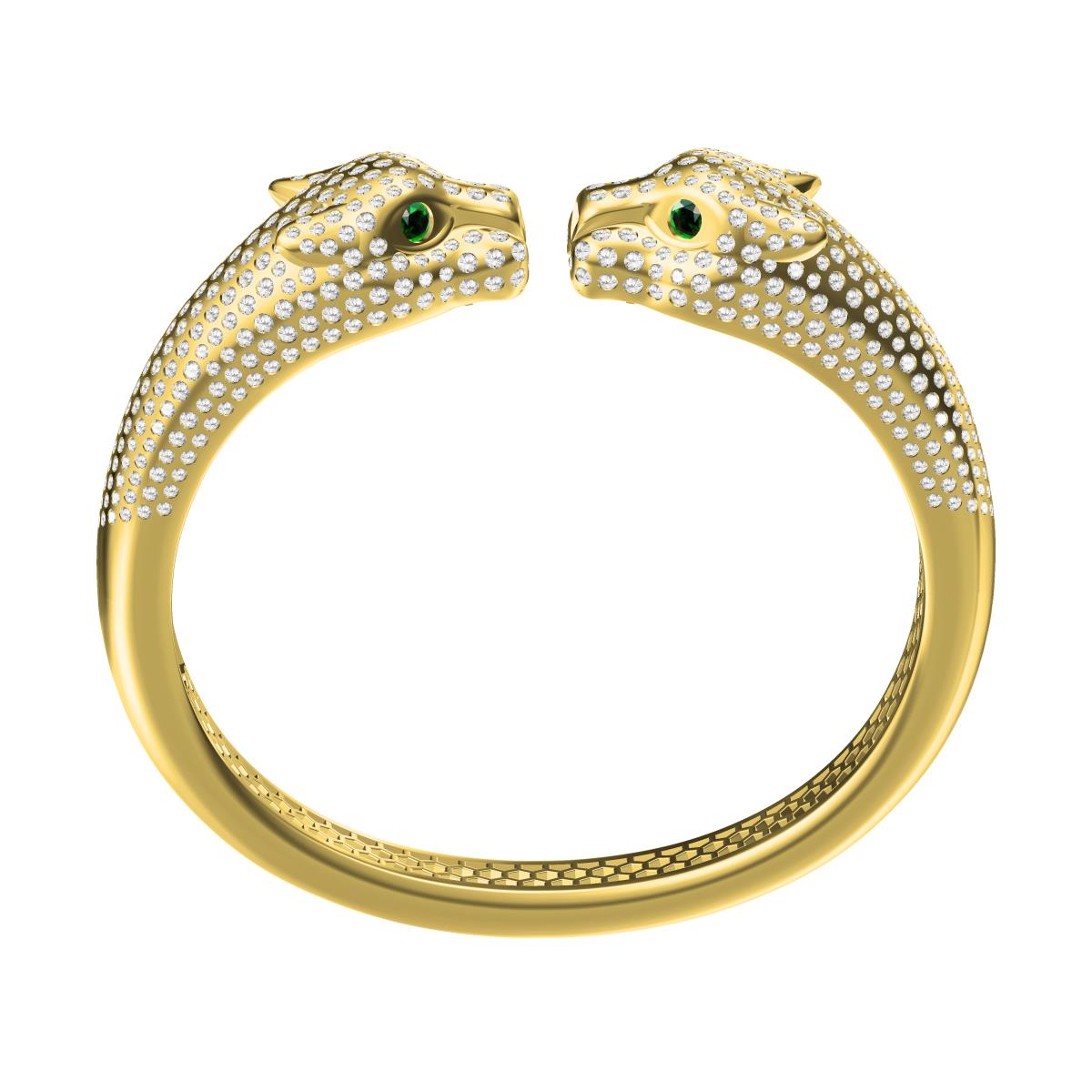 KDY-V2817011 open double leopard head bracelet