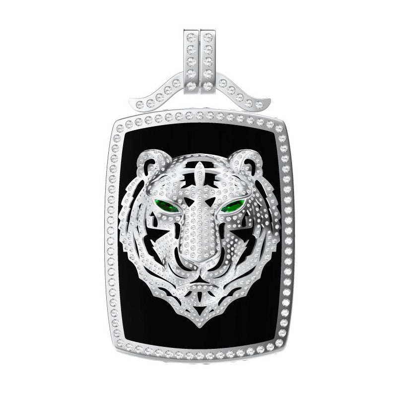KDY-S4855211 large tag square tiger front tiger pendant