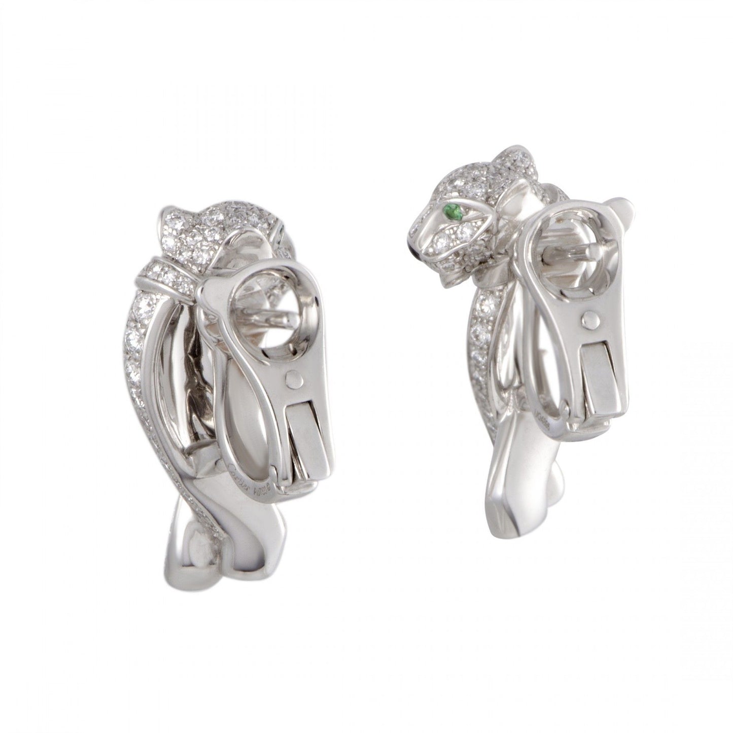 KDY-N8288693 small full diamond wishbone leopard earrings