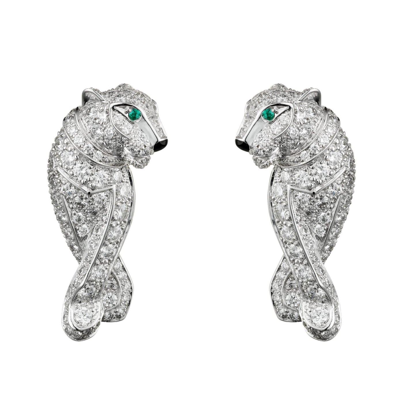 KDY-N8288693 small full diamond wishbone leopard earrings