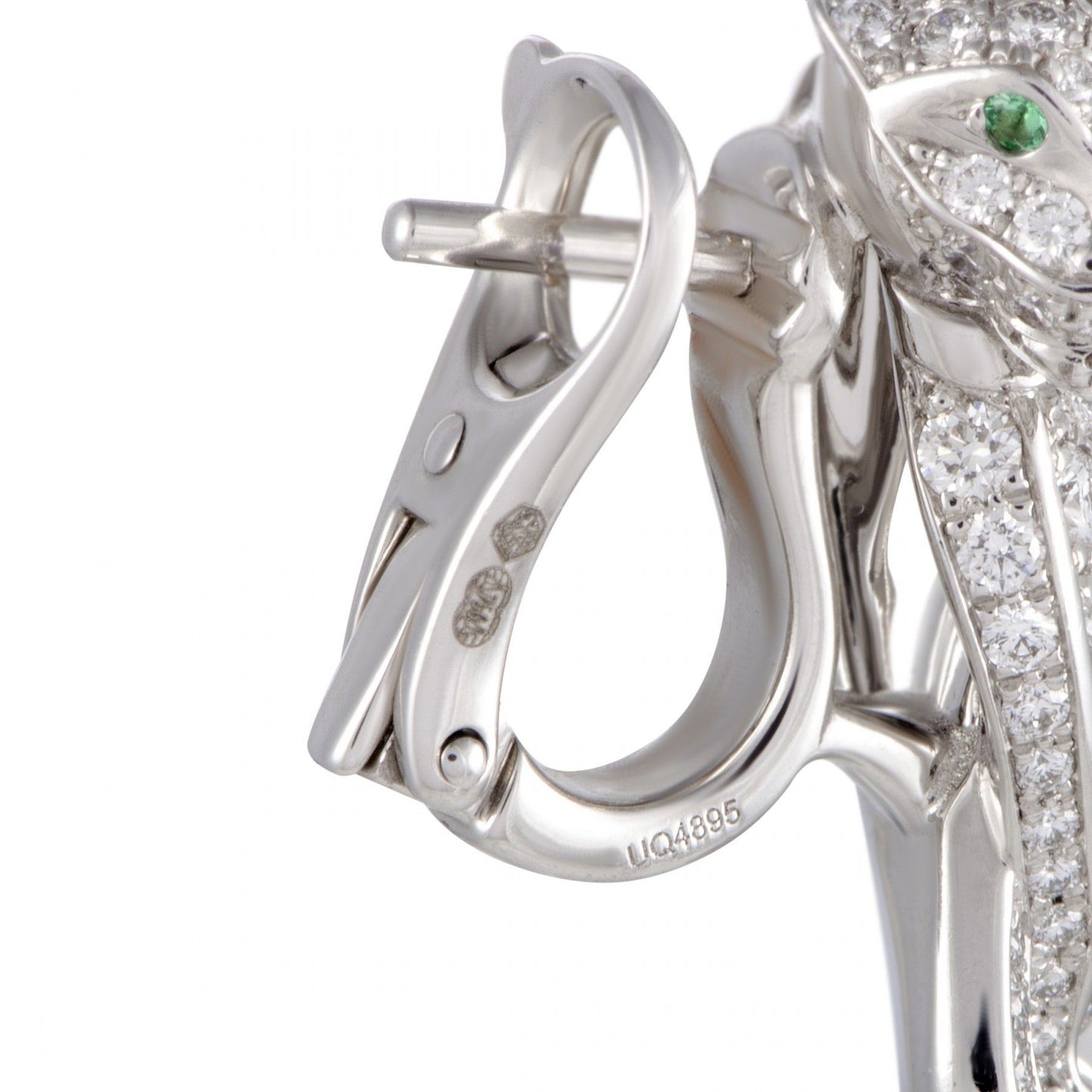 KDY-N8288693 small full diamond wishbone leopard earrings