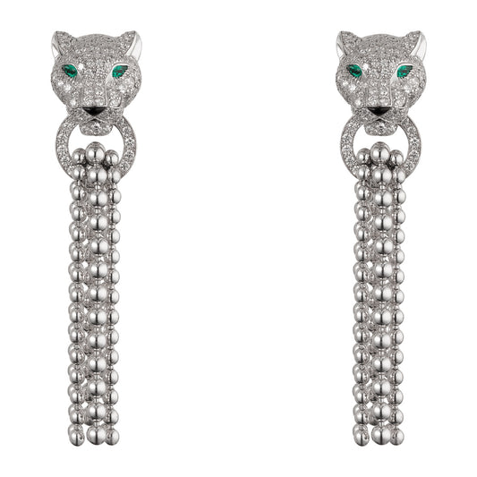 KDY-N8515073 full diamond leopard head bite hoop earrings