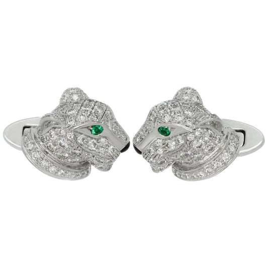 KDY-OG8314145 Wishbone side leopard head cufflinks