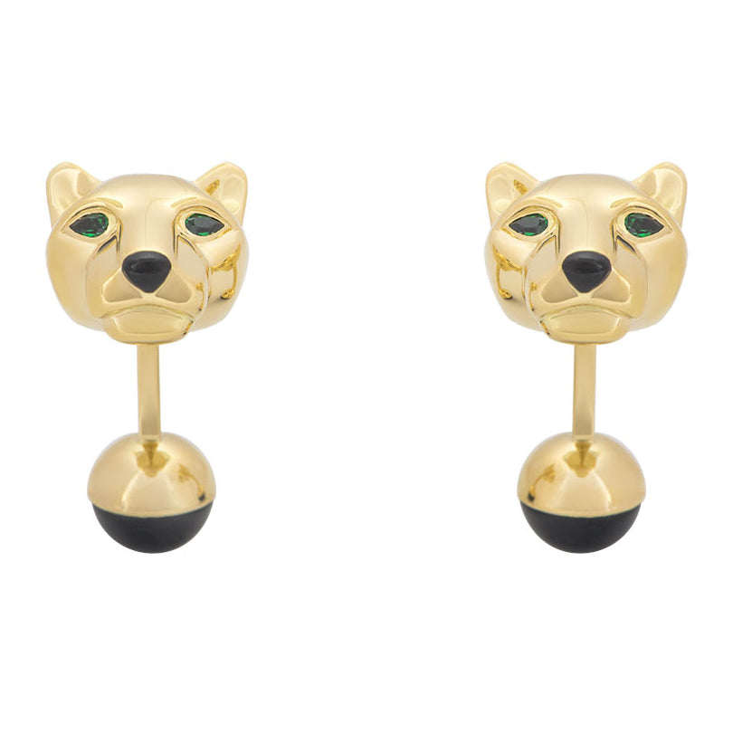 KDY-T1220747 leopard head cufflinks