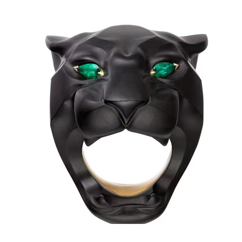 KDY-N4244109 ceramic leopard face mechanical leopard ring