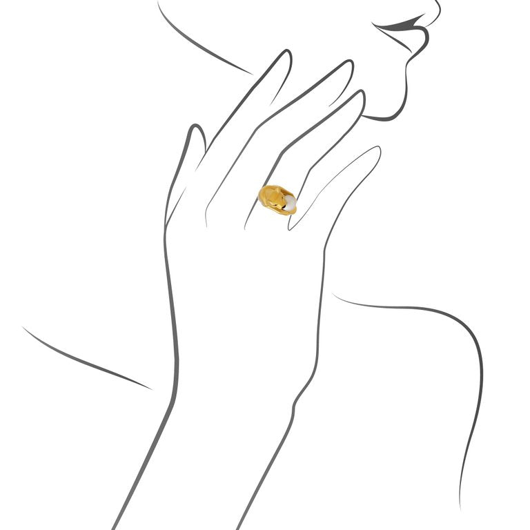KDY-G1614802 Pearl Leopard Ring