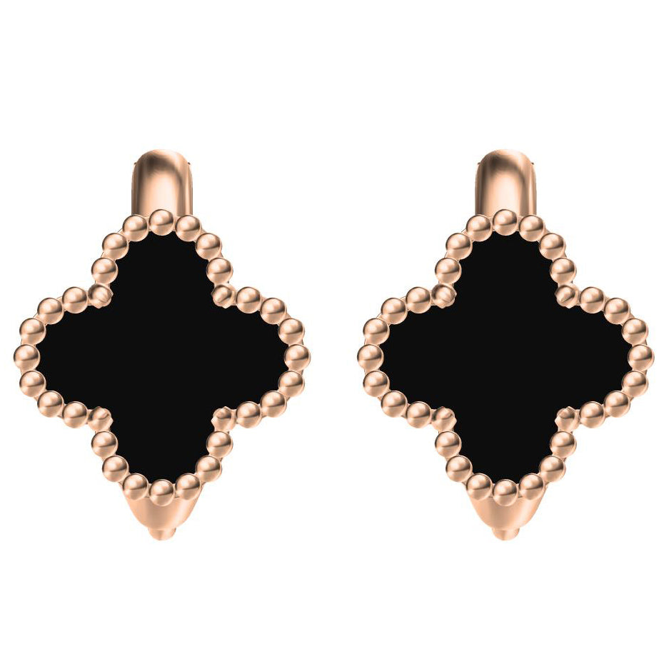 FKYB001 10mm four-leaf clover earrings