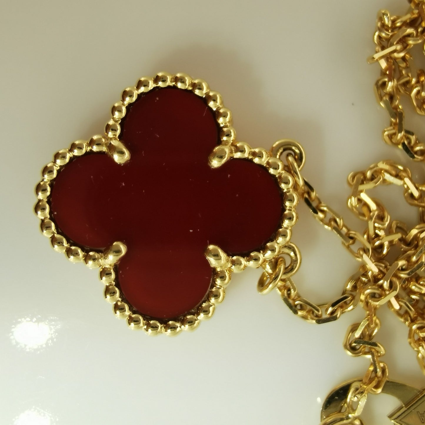 VCARD38500 15mm guest version four-leaf clover bead chain pendant