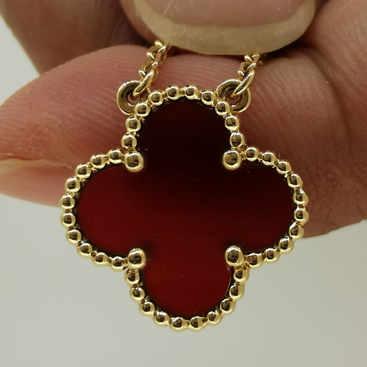 VCARD38500 15mm guest version four-leaf clover bead chain pendant