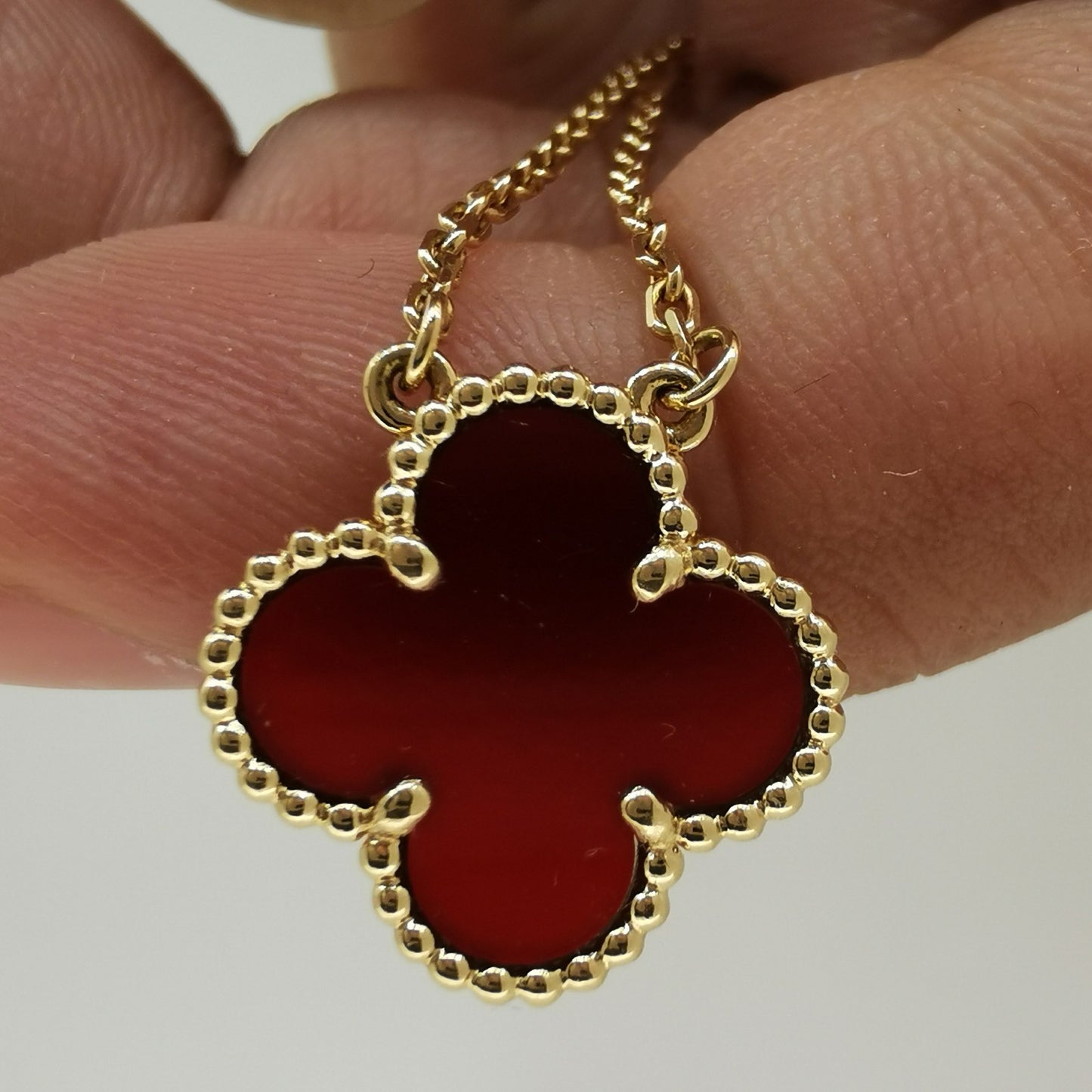 VCARD38500 15mm guest version four-leaf clover bead chain pendant