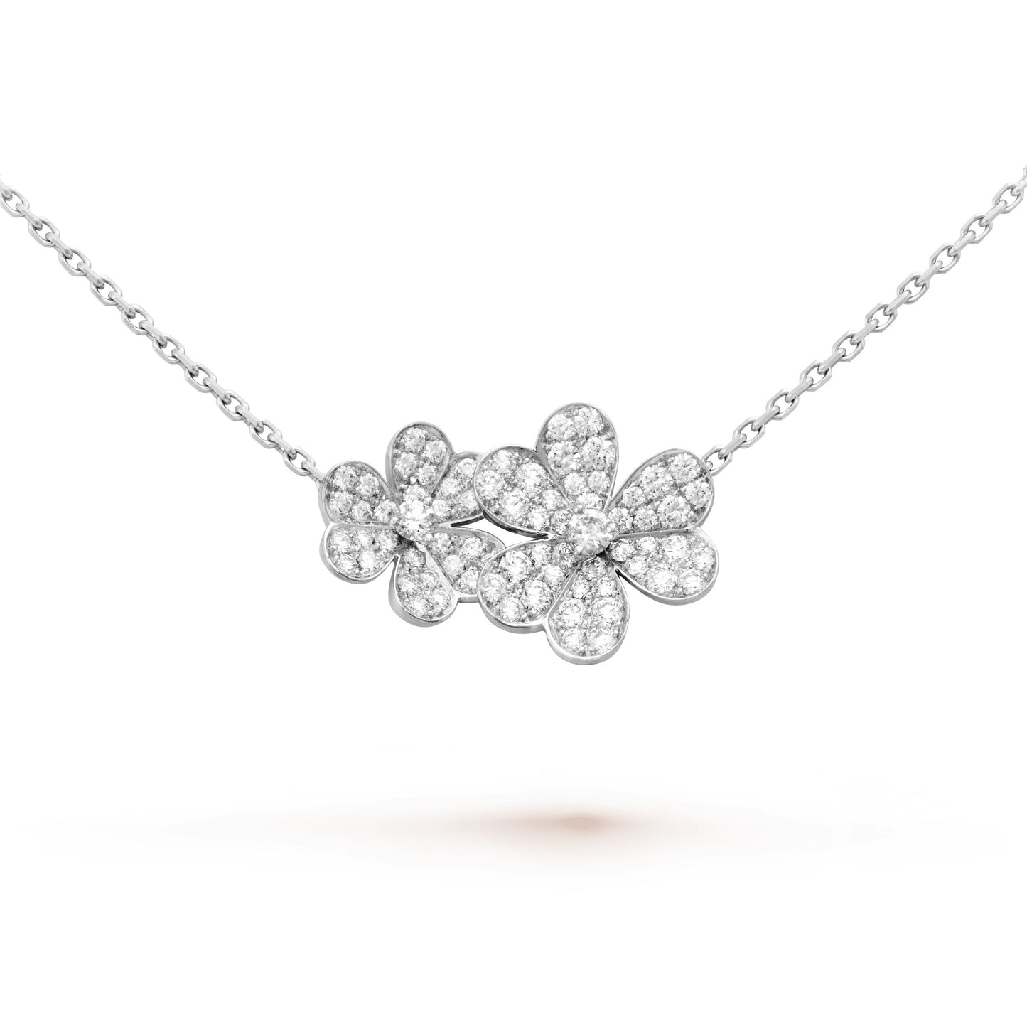VCARN25400 clover full diamond 9 flower necklace chain length 420mm