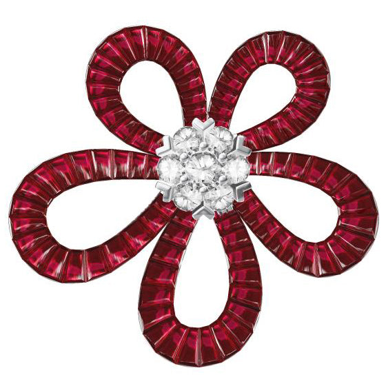 VCA41610051五片花六围一花型吊坠33mm