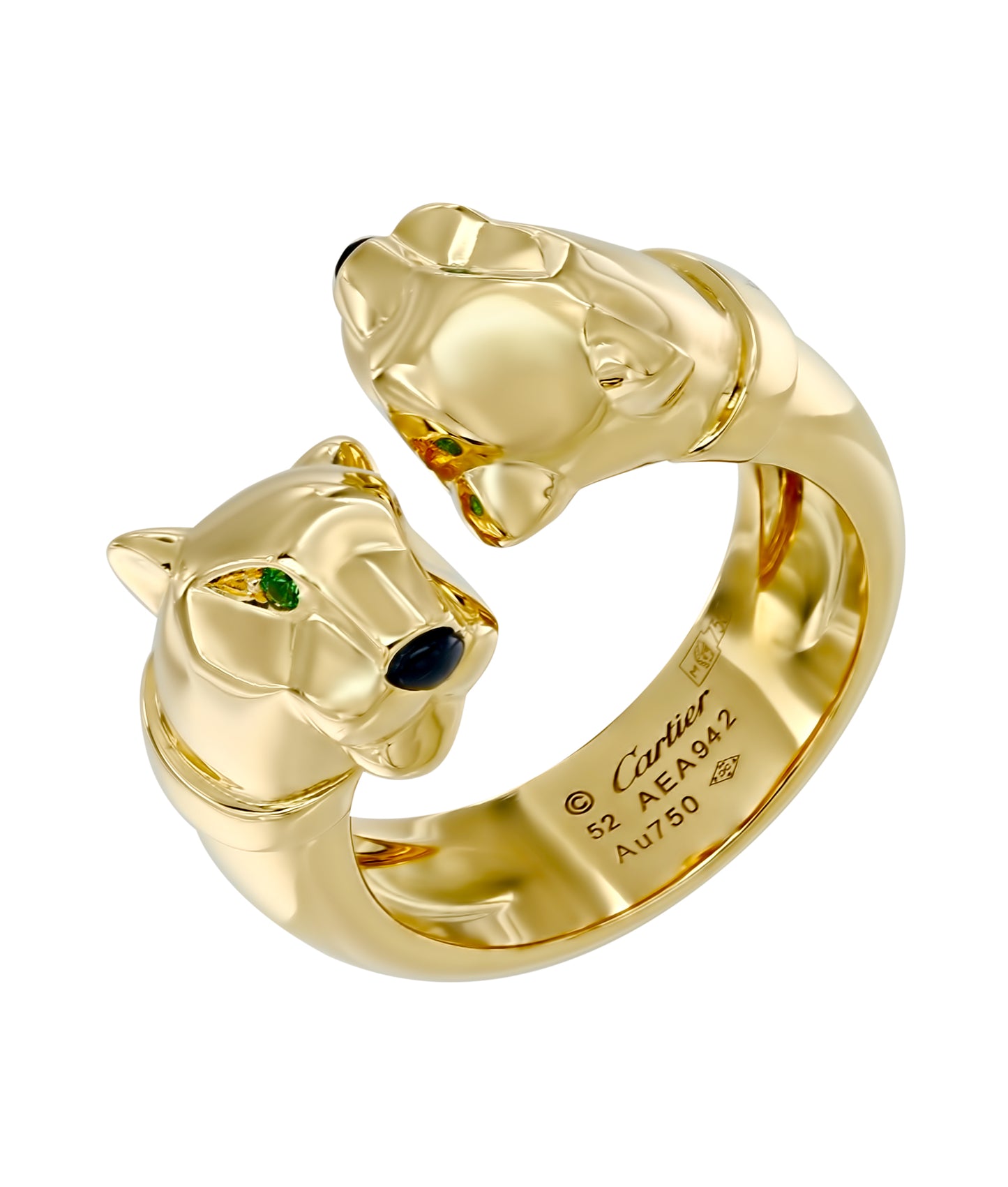 KDY-B4211400 light gold double-headed leopard wishbone leopard open ring
