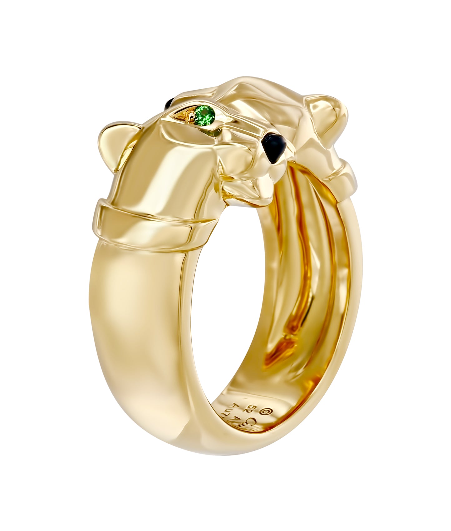 KDY-B4211400 light gold double-headed leopard wishbone leopard open ring