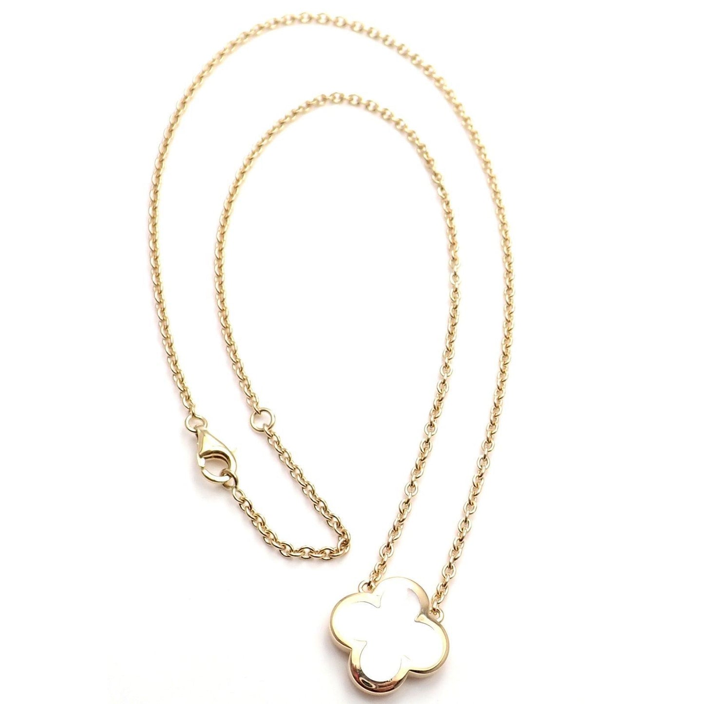 VCARA39700 16mm guest version four-leaf clover tether chain pendant