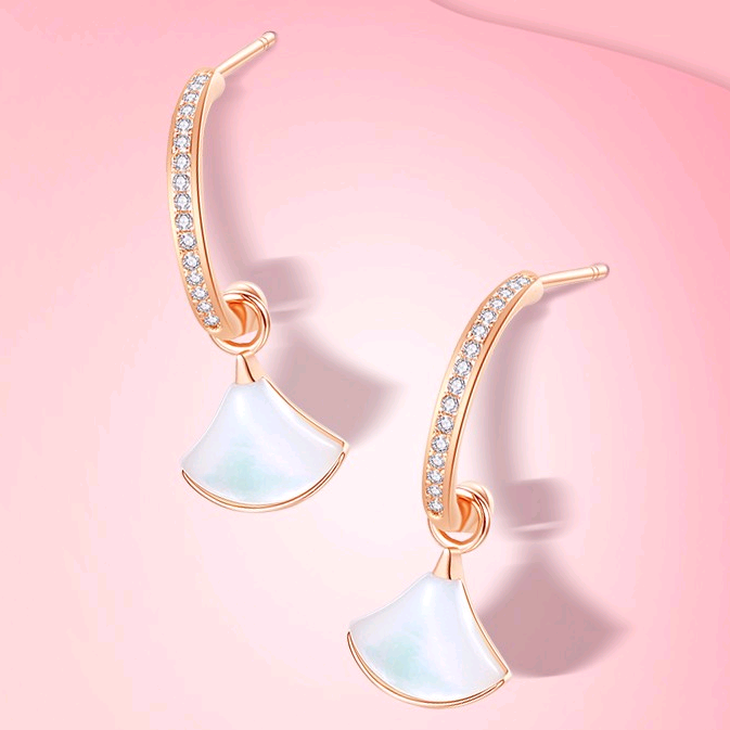 BGL-OR563107 fan style agate earrings fan shaped skirt earrings