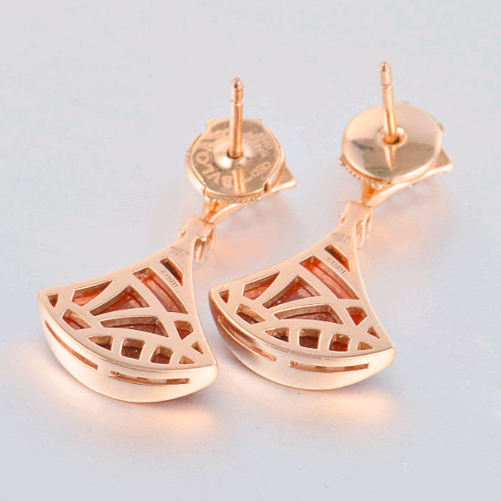 BGL-350853-OR857320 guest version double fan-shaped half-diamond fan skirt earrings