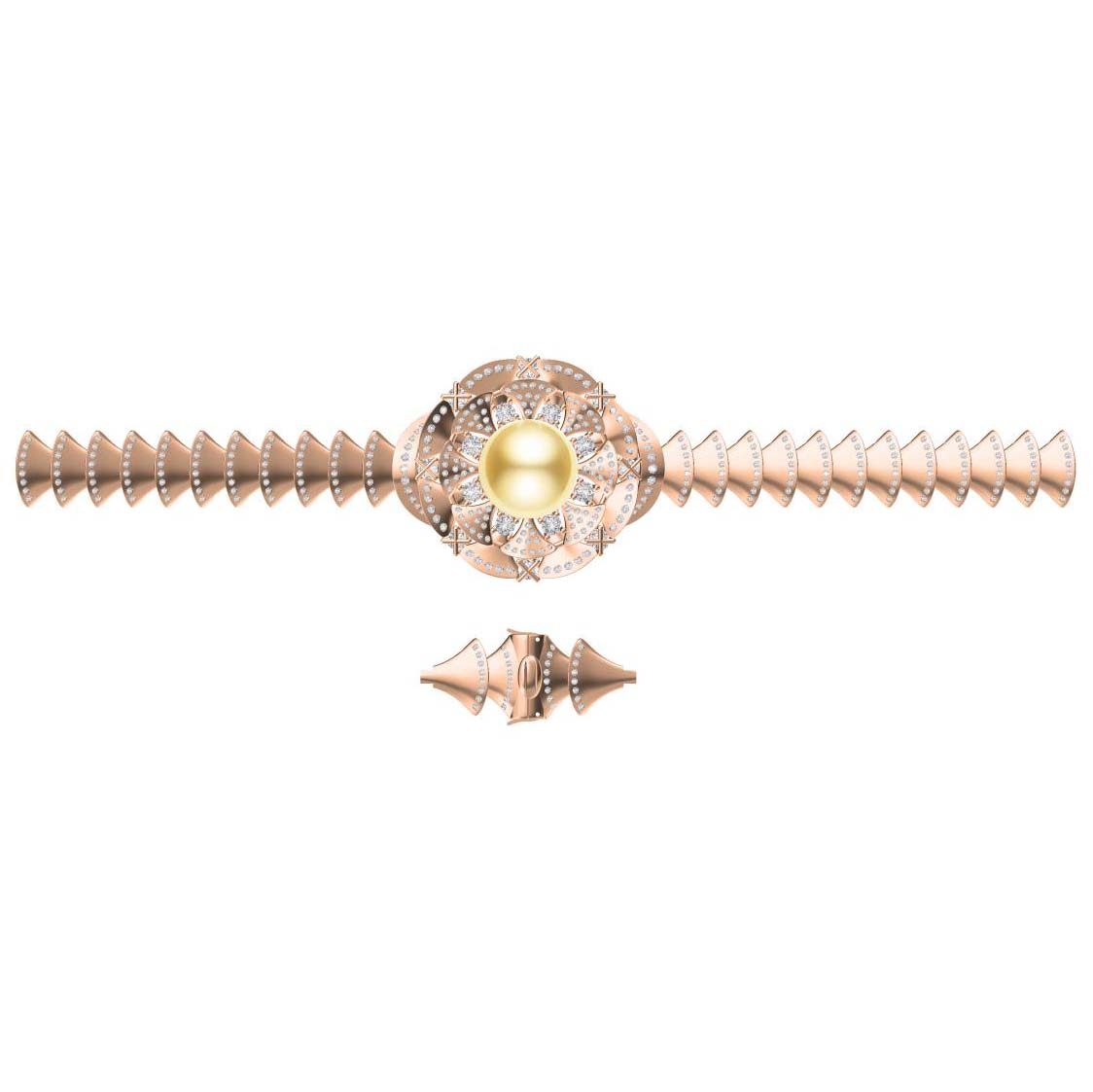 BGL-BR753360扇形花喇叭花头珍珠手链 客版